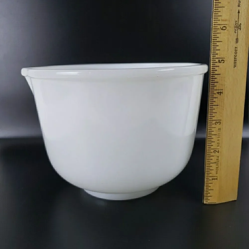 Glasbake Mixing Bowl 15 for Sunbeam Spout Mixer Milk Glass USA Vintage MCM